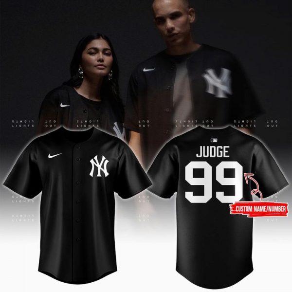 New York Yankees Black Lights Out 2025 Baseball Jersey