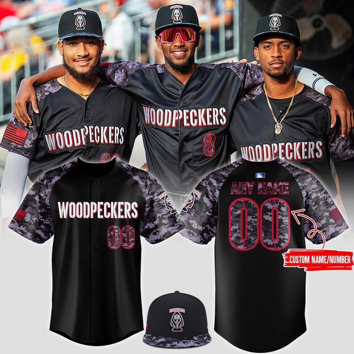 Fayetteville Woodpeckers Black Ops is Black Baseball Jersey 2025 Fayetteville Woodpeckers Black Ops is Black Baseball Jersey 2025