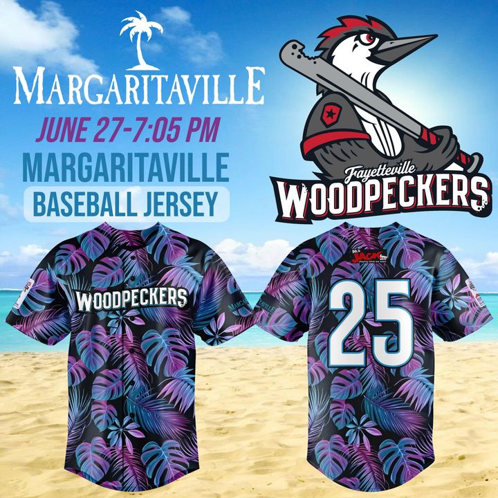 Fayetteville Woodpeckers x 2025 Margaritaville Night Jersey Fayetteville Woodpeckers x 2025 Margaritaville Night Jersey