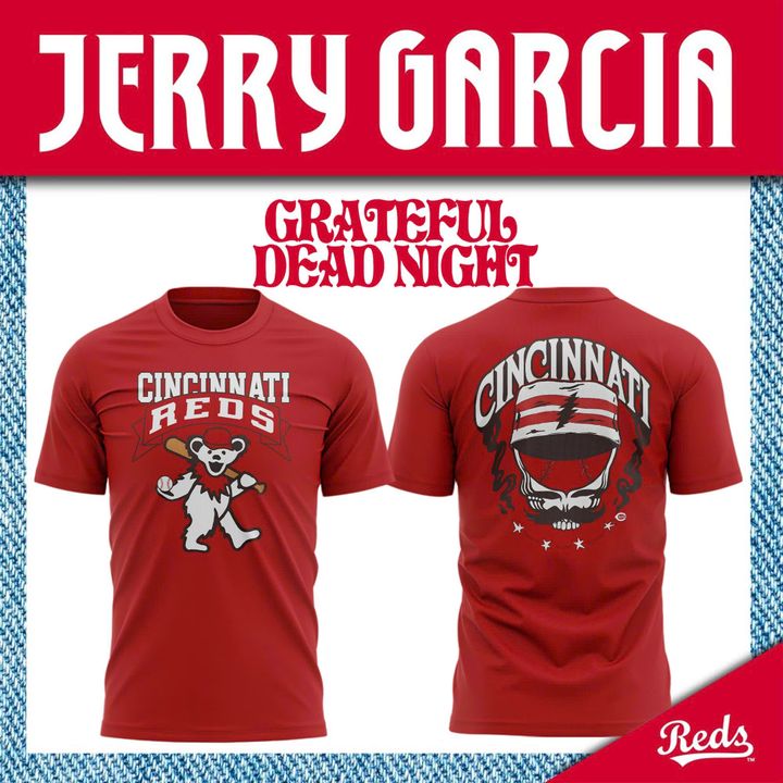 Cincinnati Reds x Grateful Dead Night Special Red Tee Cincinnati Reds x Grateful Dead Night Special Red Tee