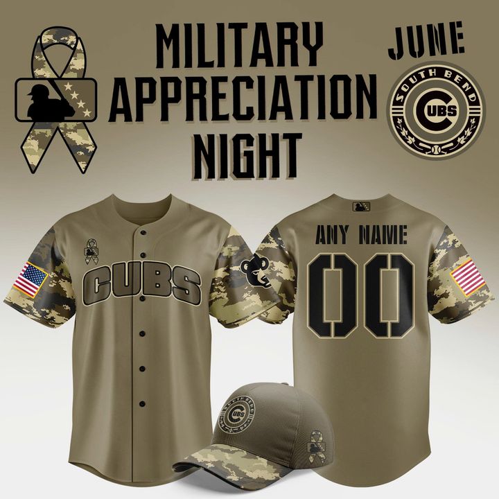 Limited Edition South Bend Cubs Military Appreciation Night 2025 Baseball Jersey Limited Edition South Bend Cubs Military Appreciation Night 2025 Baseball Jersey