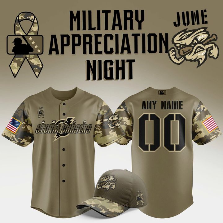 Limited Edition Omaha Storm Chasers Military Appreciation Night 2025 Baseball Jersey Limited Edition Omaha Storm Chasers Military Appreciation Night 2025 Baseball Jersey