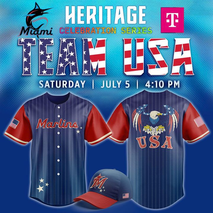Limited Editions Miami Marlins Celebrate Team USA Night Jersey 2025 Limited Editions Miami Marlins Celebrate Team USA Night Jersey 2025