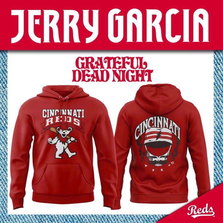 Cincinnati Reds x Grateful Dead Night Special Red Hoodie Cincinnati Reds x Grateful Dead Night Special Red Hoodie
