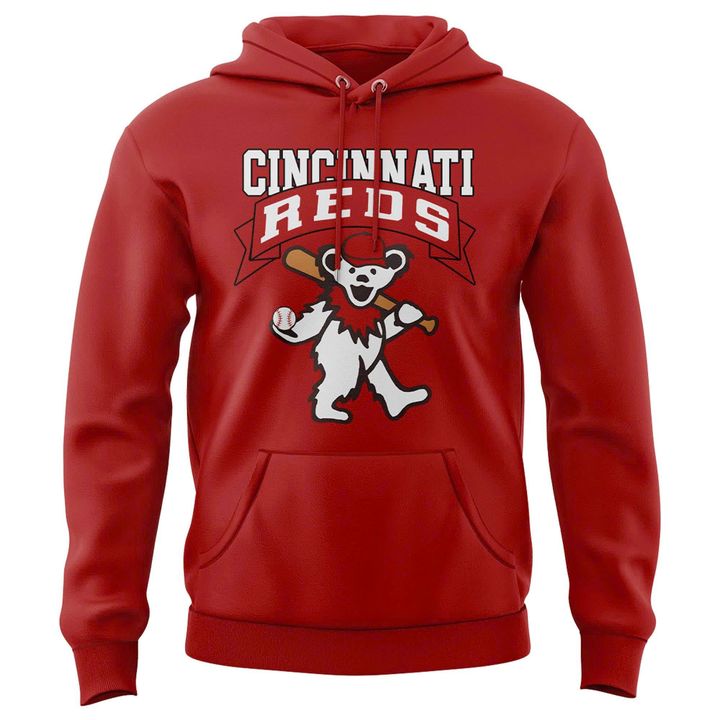 Cincinnati Reds x Grateful Dead Night Special Red Hoodie Cincinnati Reds x Grateful Dead Night Special Red Hoodie