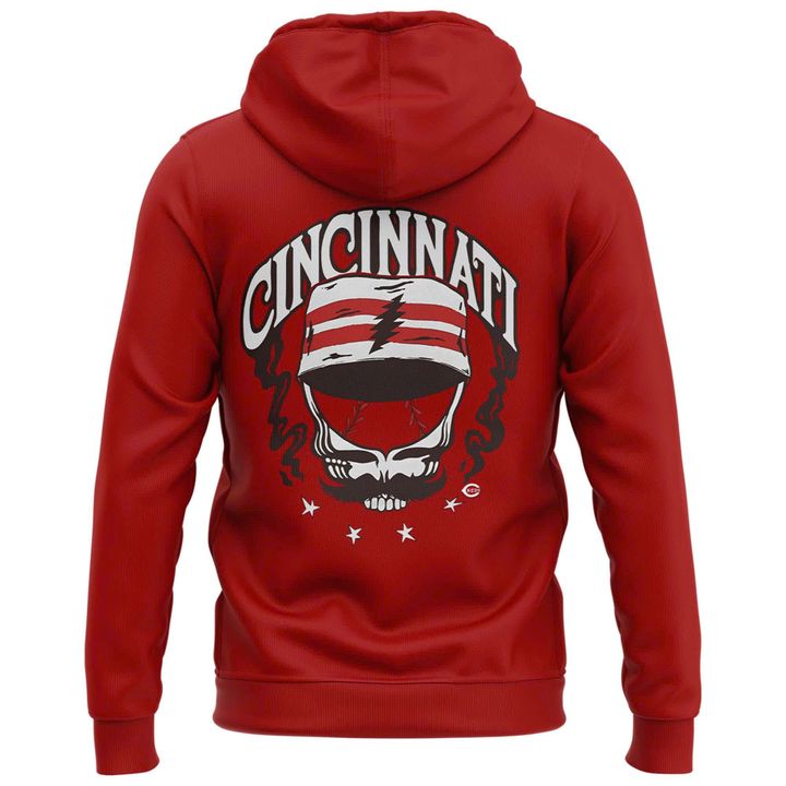 Cincinnati Reds x Grateful Dead Night Special Red Hoodie Cincinnati Reds x Grateful Dead Night Special Red Hoodie