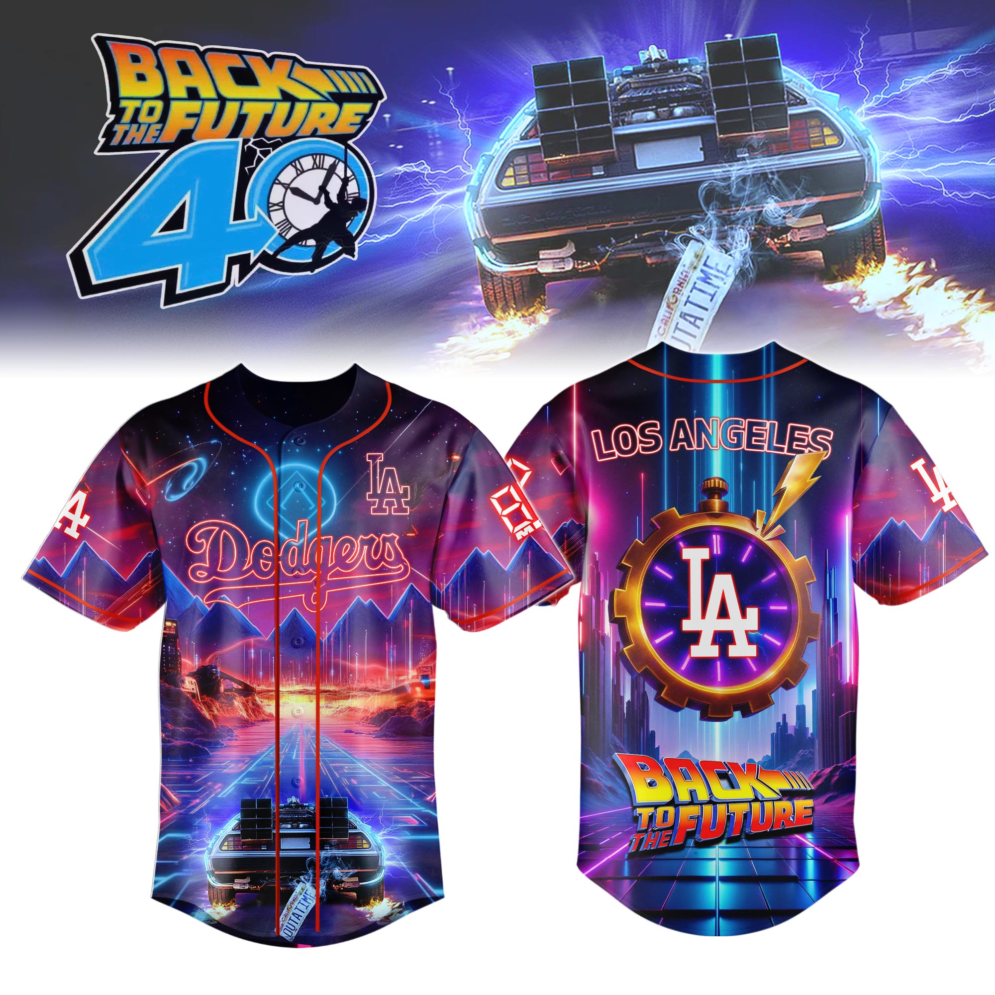 Los Angeles Dodgers x Back to the Future Limited Edition Baseball Jersey Los Angeles Dodgers x Back to the Future Limited Edition Baseball Jersey