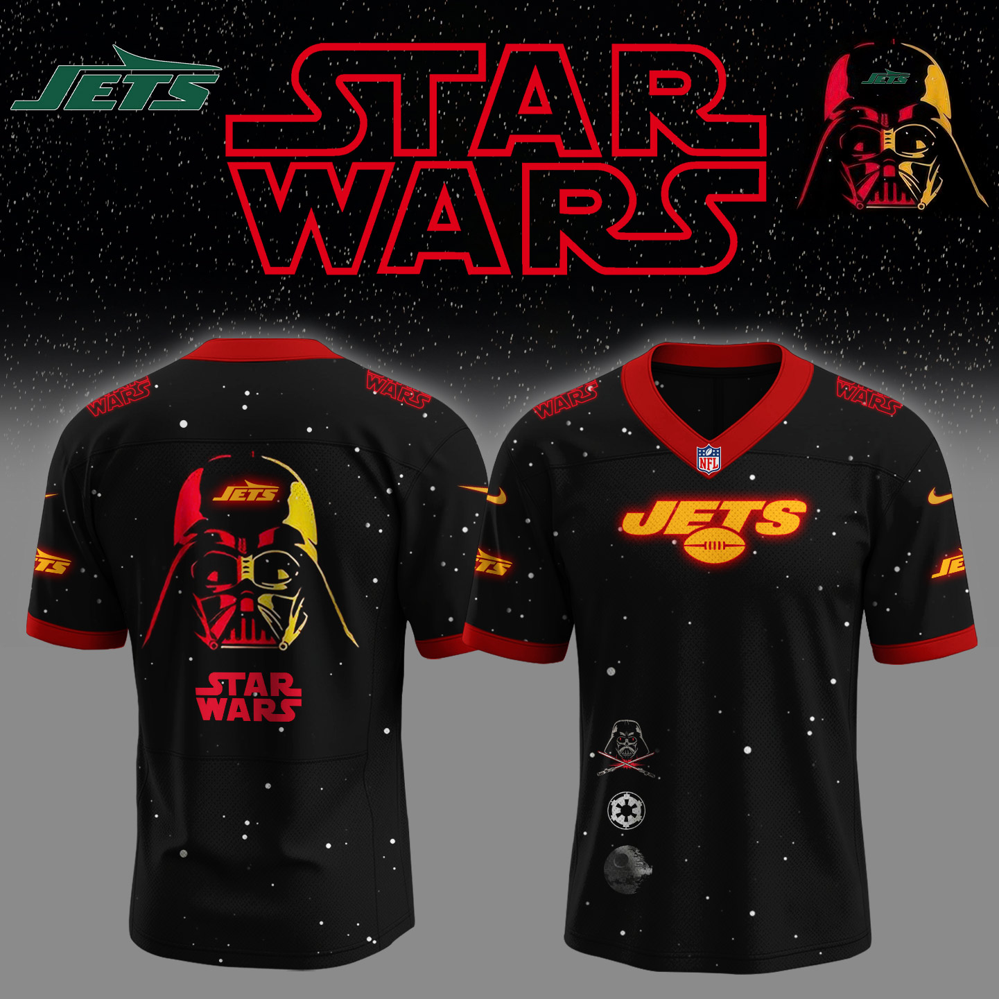 New York Jets NFL x Star Wars Night 2025 Football Jersey New York Jets NFL x Star Wars Night 2025 Football Jersey
