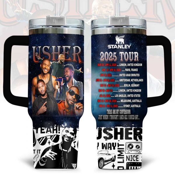 Usher 2025 Tour Tumbler 40oz with Handle