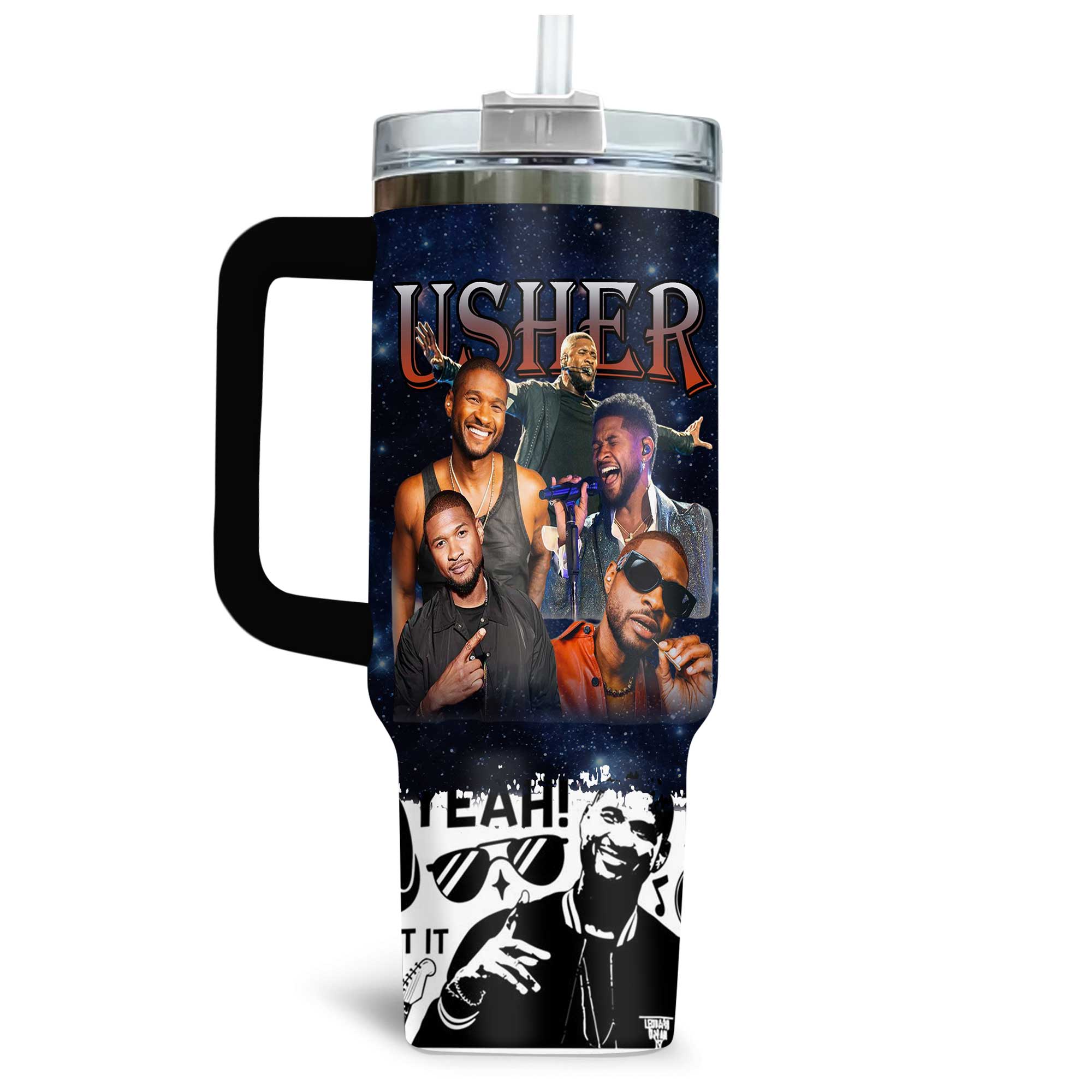 Usher 2025 Tour Tumbler 40oz with Handle Usher 2025 Tour Tumbler 40oz with Handle
