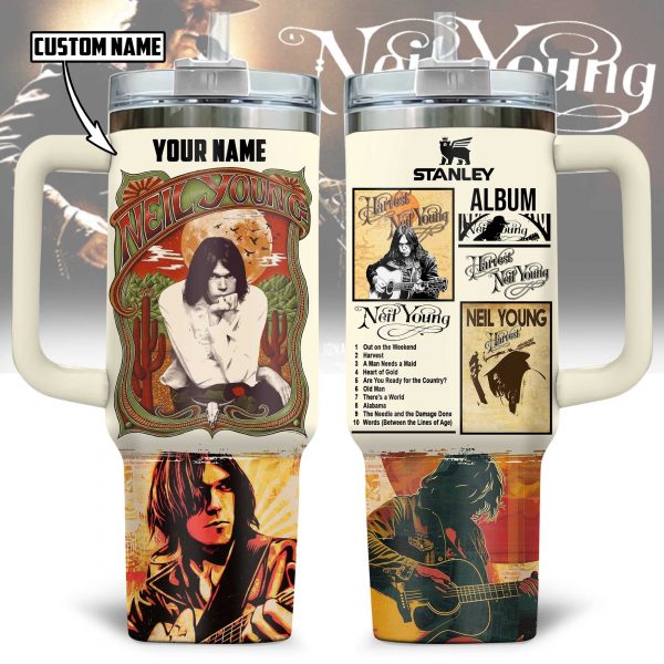 Neil Young Personalized Tumbler 40oz with Handle
