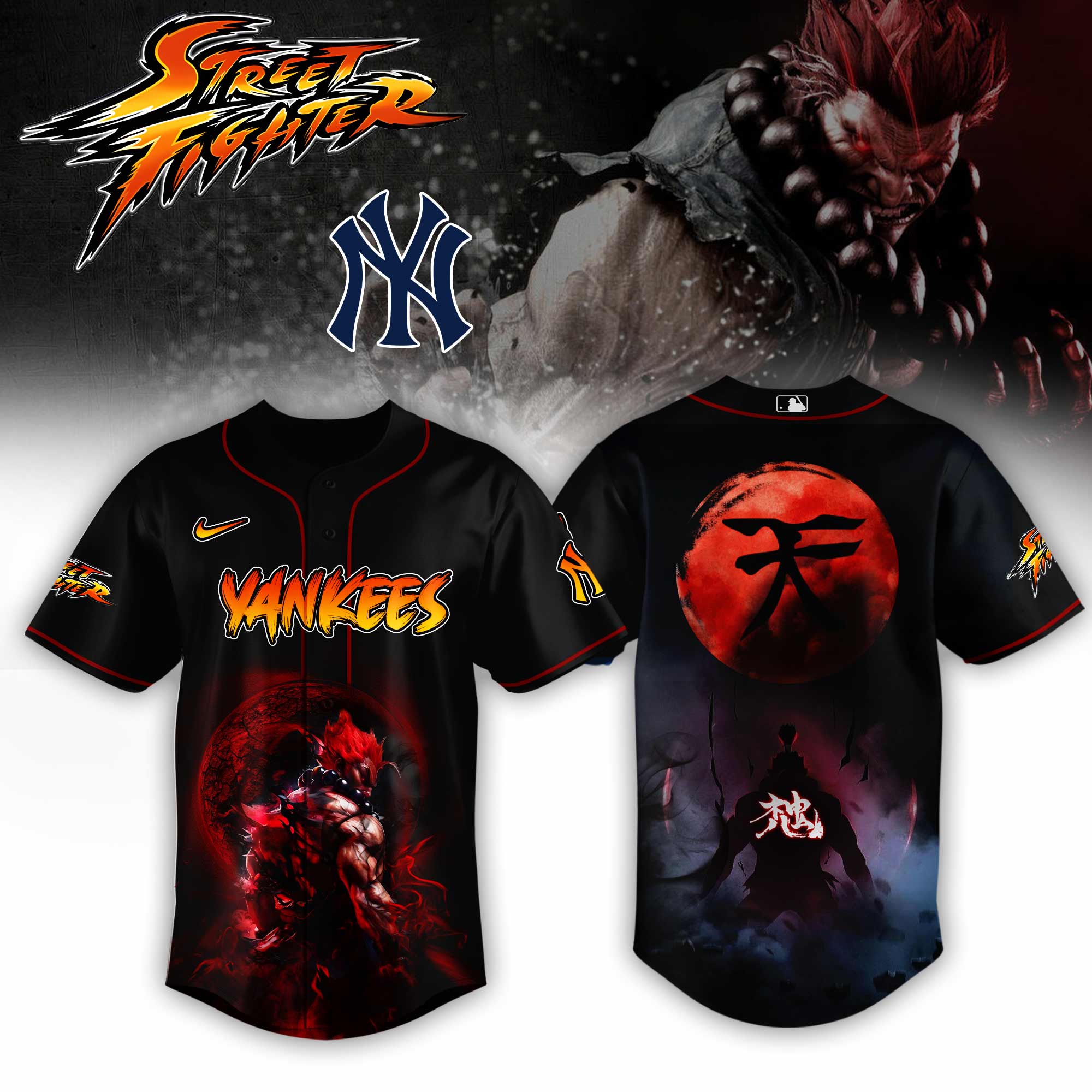 New York Yankees x Streets Fighter Japan Edition Jersey New York Yankees x Streets Fighter Japan Edition Jersey
