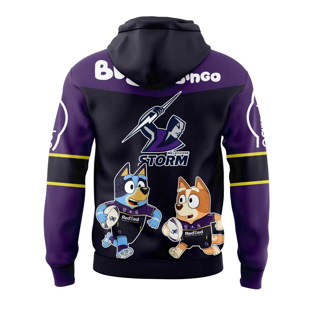 Melbourne Storm NRL x Bluey and Bingo 2025 Hoodie Set Melbourne Storm NRL x Bluey and Bingo 2025 Hoodie Set