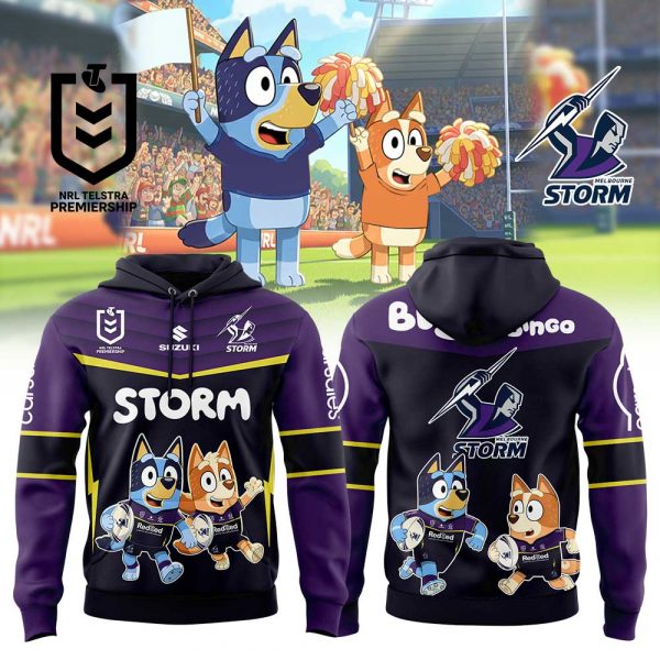 Melbourne Storm NRL x Bluey and Bingo 2025 Hoodie Set