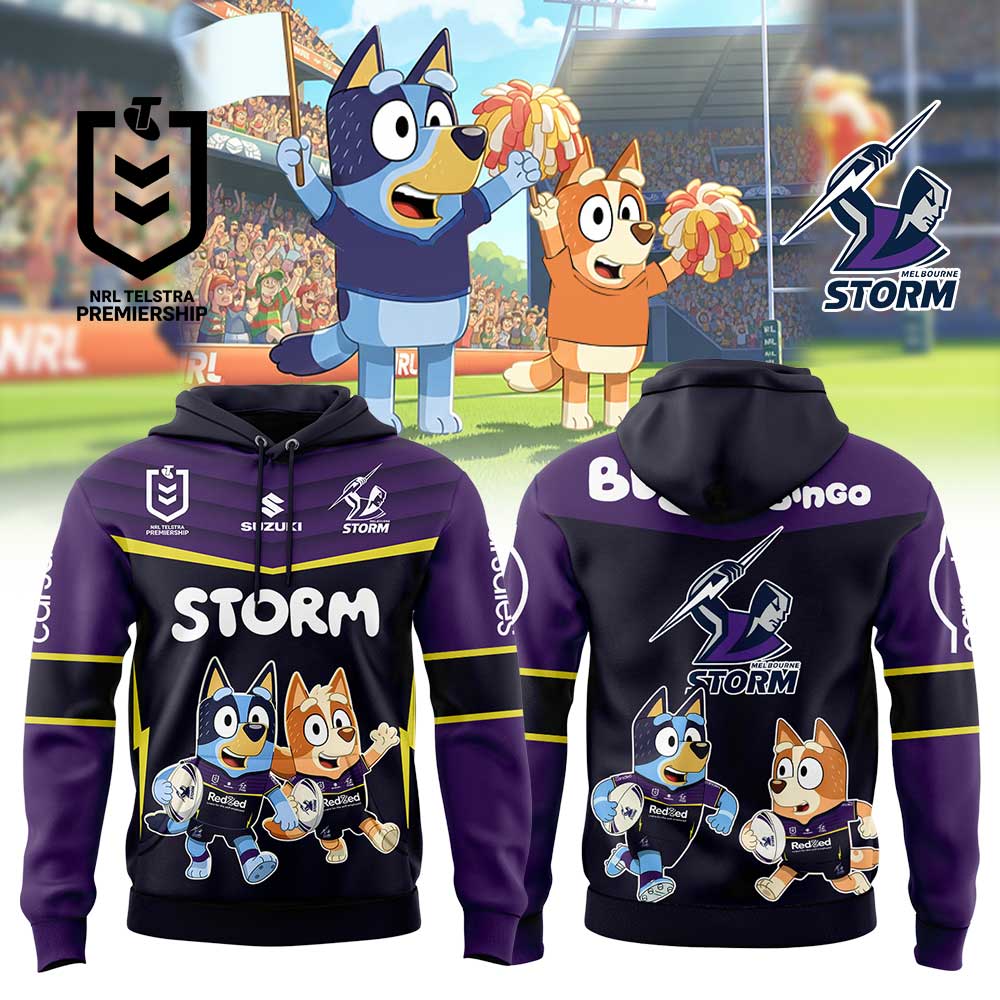 Melbourne Storm NRL x Bluey and Bingo 2025 Hoodie Set Melbourne Storm NRL x Bluey and Bingo 2025 Hoodie Set