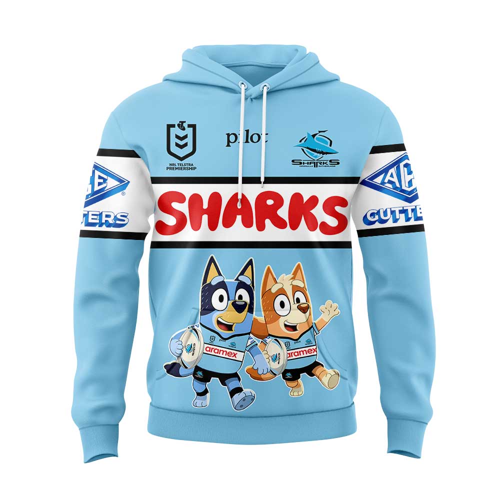 Cronulla-Sutherland Sharks NRL x Bluey and Bingo 2025 Hoodie Set Cronulla-Sutherland Sharks NRL x Bluey and Bingo 2025 Hoodie Set