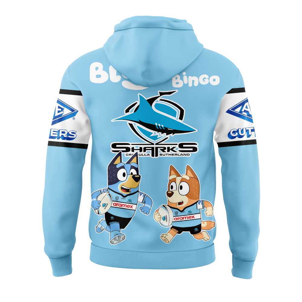Cronulla-Sutherland Sharks NRL x Bluey and Bingo 2025 Hoodie Set Cronulla-Sutherland Sharks NRL x Bluey and Bingo 2025 Hoodie Set