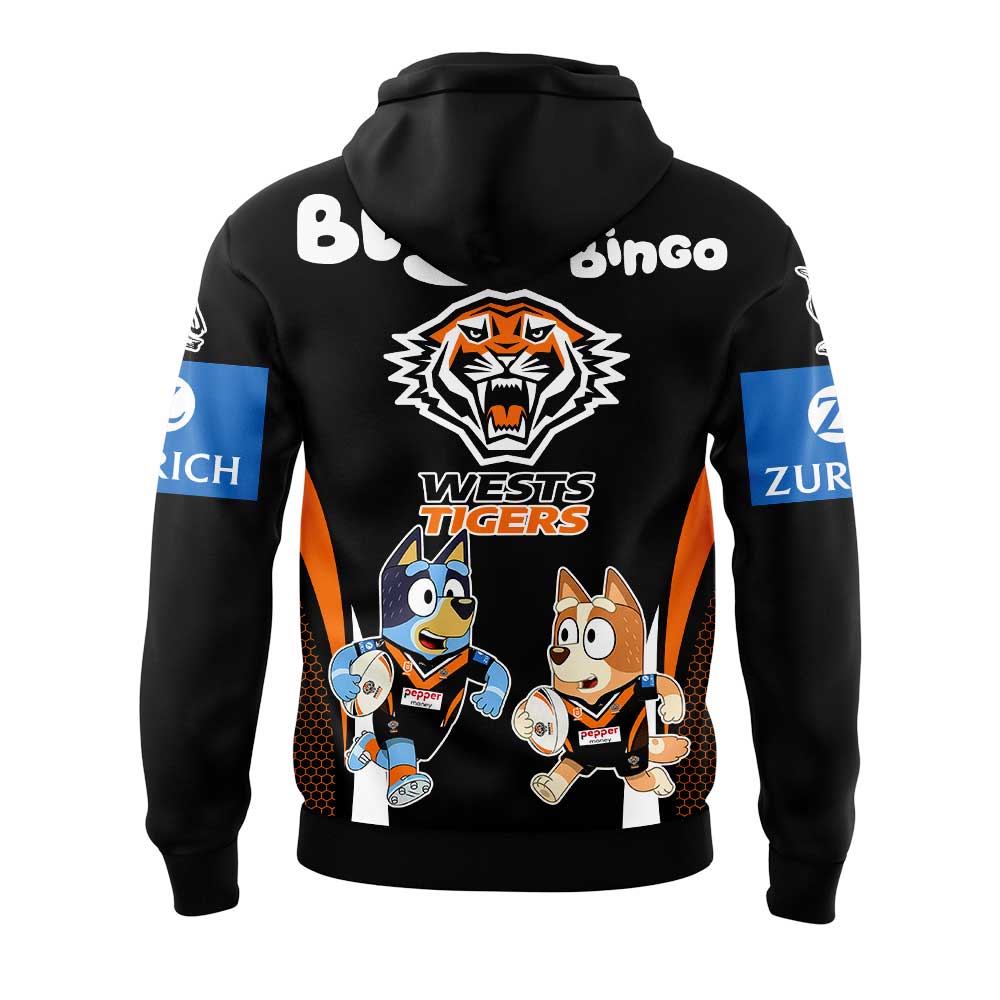 Wests Tigers NRL x Bluey and Bingo 2025 Hoodie Set Wests Tigers NRL x Bluey and Bingo 2025 Hoodie Set