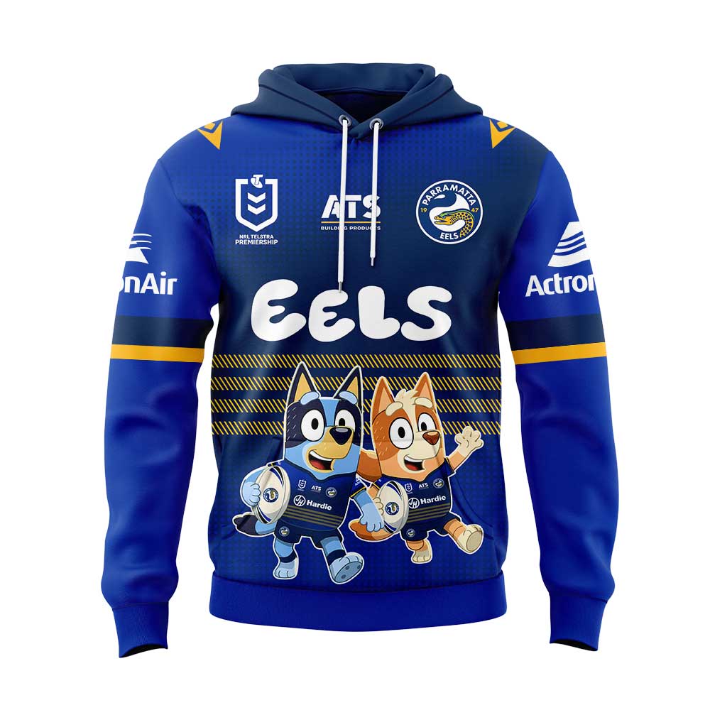 Parramatta Eels NRL x Bluey and Bingo 2025 Hoodie Set Parramatta Eels NRL x Bluey and Bingo 2025 Hoodie Set