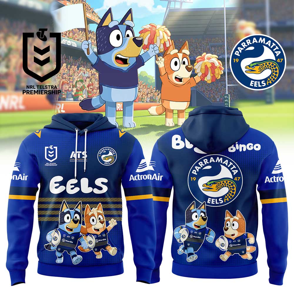 Parramatta Eels NRL x Bluey and Bingo 2025 Hoodie Set Parramatta Eels NRL x Bluey and Bingo 2025 Hoodie Set