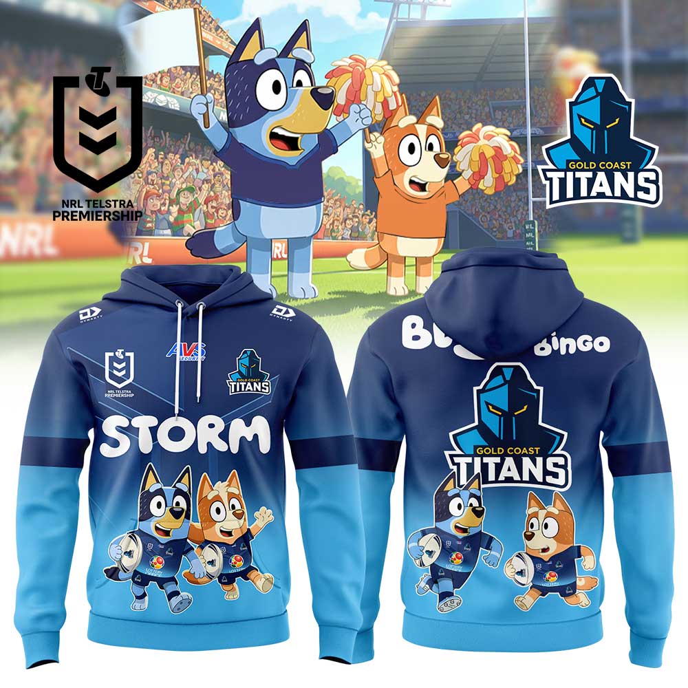 Gold Coast Titans NRL x Bluey and Bingo 2025 Hoodie Set Gold Coast Titans NRL x Bluey and Bingo 2025 Hoodie Set