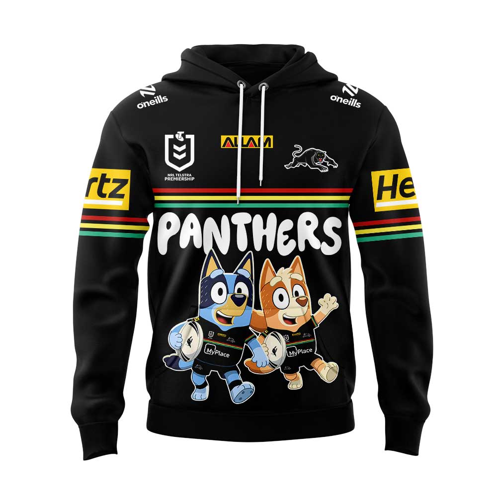Penrith Panthers NRL x Bluey and Bingo 2025 Hoodie Set Penrith Panthers NRL x Bluey and Bingo 2025 Hoodie Set