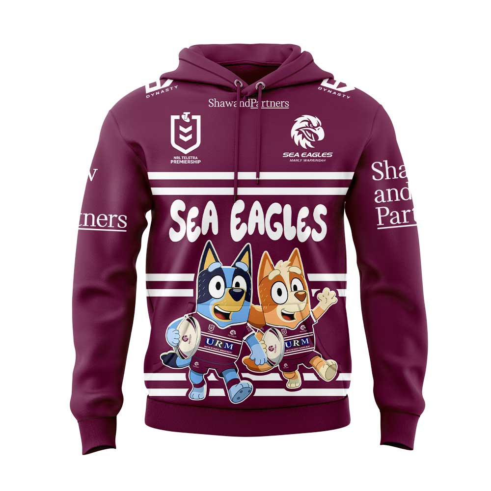 Manly Warringah Sea Eagles NRL x Bluey and Bingo 2025 Hoodie Set Manly Warringah Sea Eagles NRL x Bluey and Bingo 2025 Hoodie Set