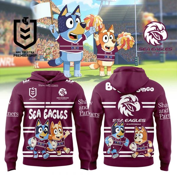 Manly Warringah Sea Eagles NRL x Bluey and Bingo 2025 Hoodie Set