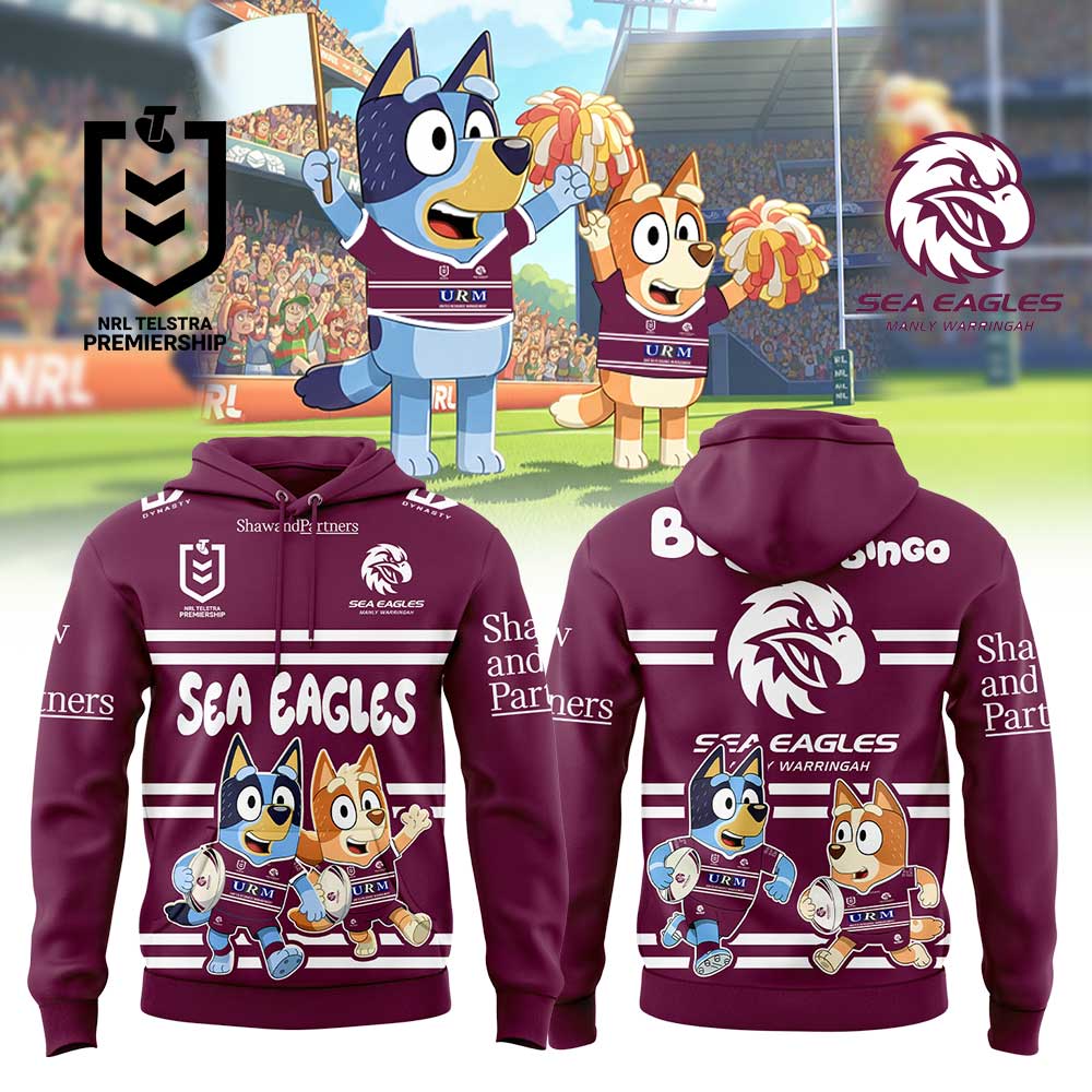 Manly Warringah Sea Eagles NRL x Bluey and Bingo 2025 Hoodie Set Manly Warringah Sea Eagles NRL x Bluey and Bingo 2025 Hoodie Set