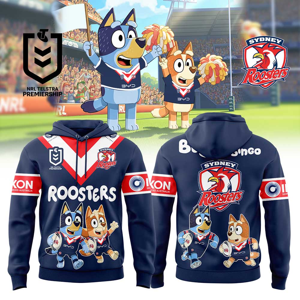 Sydney Roosters NRL x Bluey and Bingo 2025 Hoodie Set Sydney Roosters NRL x Bluey and Bingo 2025 Hoodie Set