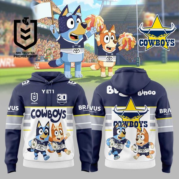 North Queensland Cowboys NRL x Bluey and Bingo 2025 Hoodie Set