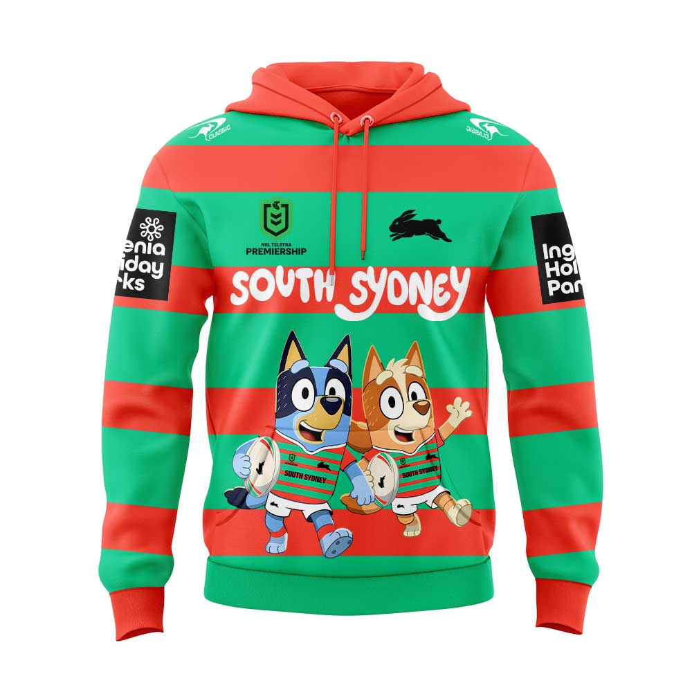 South Sydney Rabbitohs NRL x Bluey and Bingo 2025 Hoodie Set South Sydney Rabbitohs NRL x Bluey and Bingo 2025 Hoodie Set