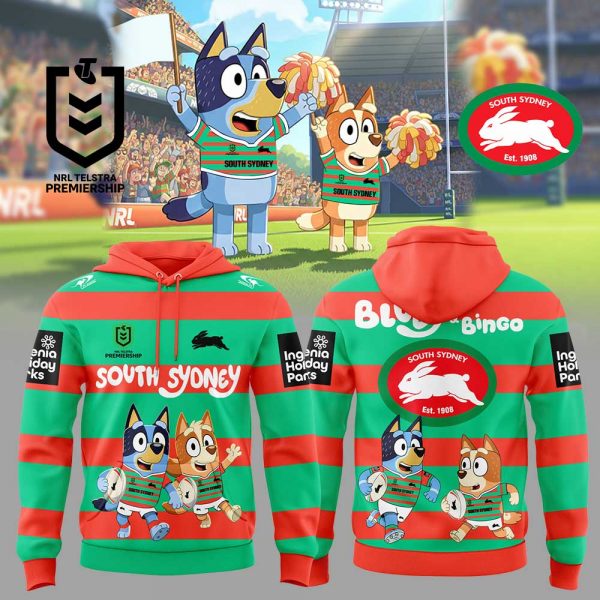 South Sydney Rabbitohs NRL x Bluey and Bingo 2025 Hoodie Set