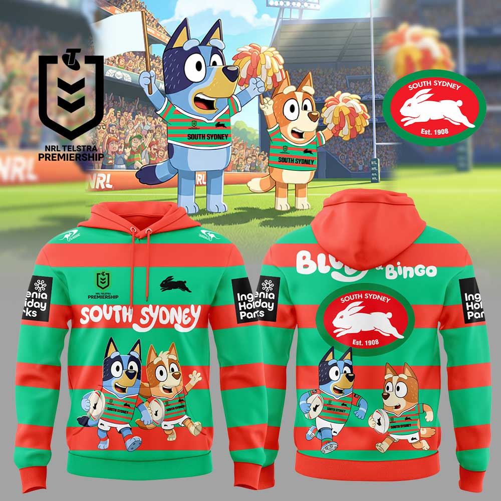South Sydney Rabbitohs NRL x Bluey and Bingo 2025 Hoodie Set South Sydney Rabbitohs NRL x Bluey and Bingo 2025 Hoodie Set