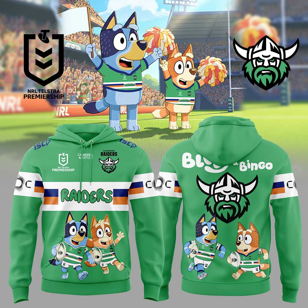 Canberra Raiders NRL x Bluey and Bingo 2025 Hoodie Set Canberra Raiders NRL x Bluey and Bingo 2025 Hoodie Set