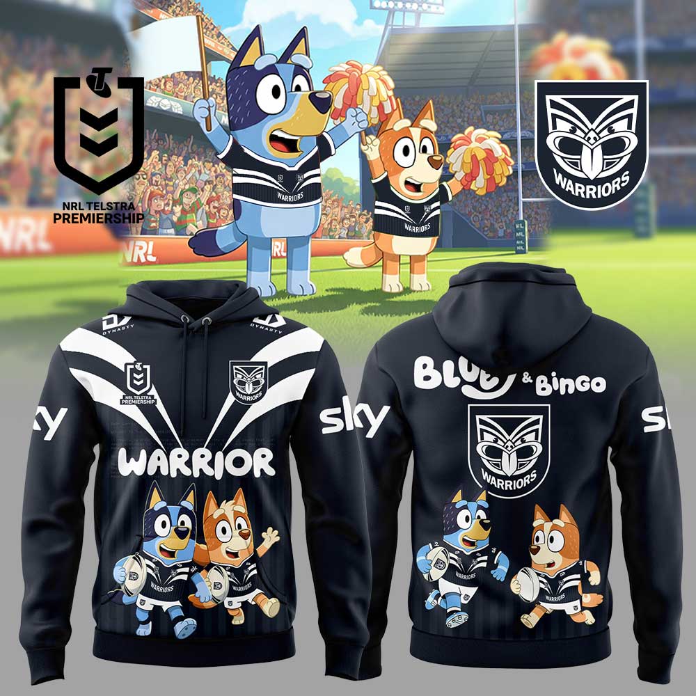 New Zealand Warriors NRL x Bluey and Bingo 2025 Hoodie Set New Zealand Warriors NRL x Bluey and Bingo 2025 Hoodie Set
