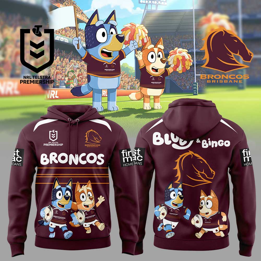 Brisbane Broncos NRL x Bluey and Bingo 2025 Hoodie Set Brisbane Broncos NRL x Bluey and Bingo 2025 Hoodie Set