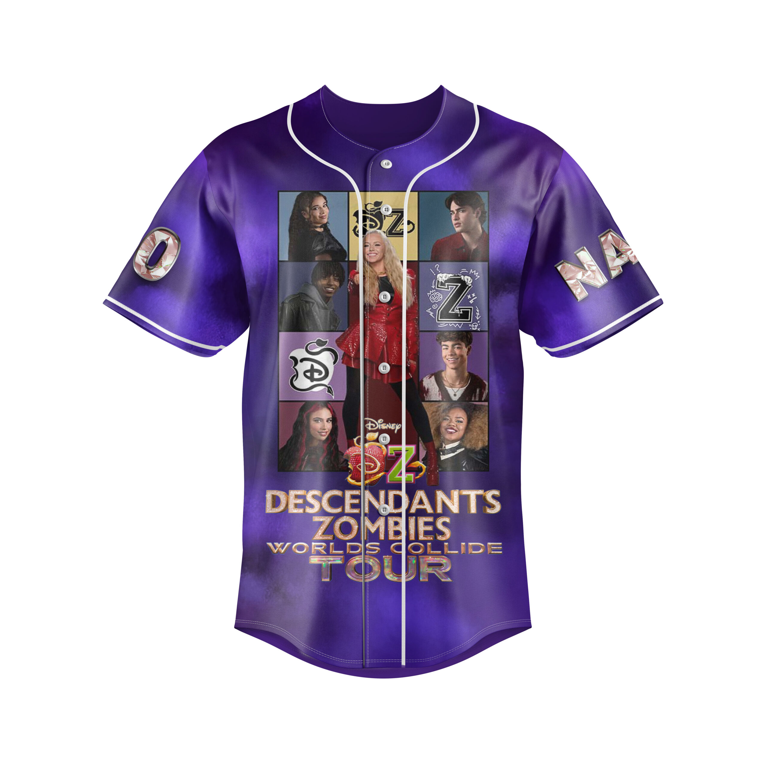 Descendants Zombies World Collide Tour 2025 Custom Baseball Jersey Descendants Zombies World Collide Tour 2025 Custom Baseball Jersey