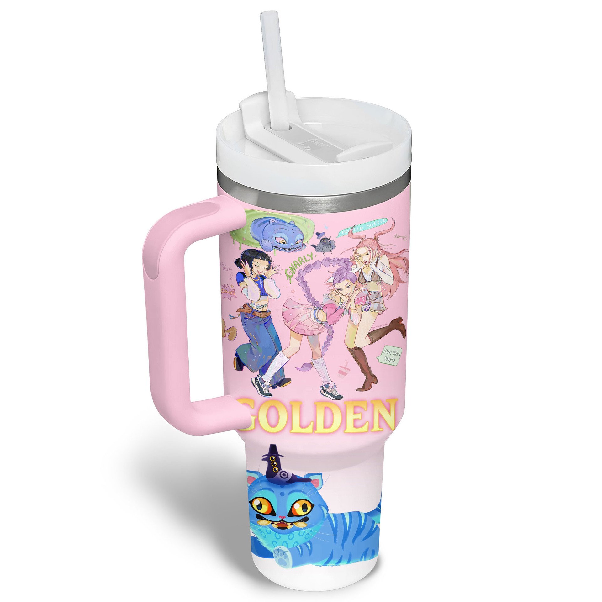 KPop Demon Hunters 2025 Saja Boys Stanley Tumbler 40oz KPop Demon Hunters 2025 Saja Boys Stanley Tumbler 40oz