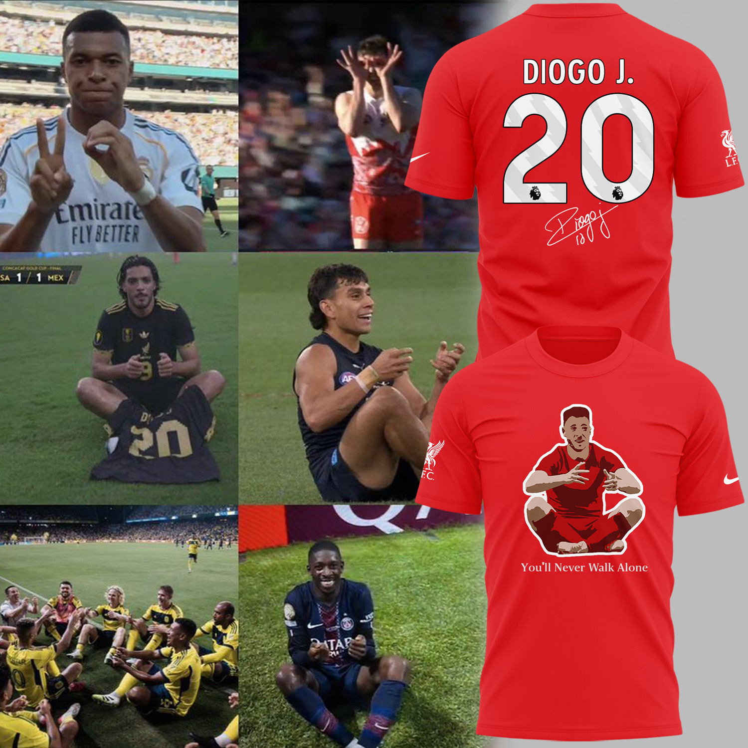 Diogo Jota Gamer Celebration With Signature Shirt 2025 Diogo Jota Gamer Celebration With Signature Shirt 2025