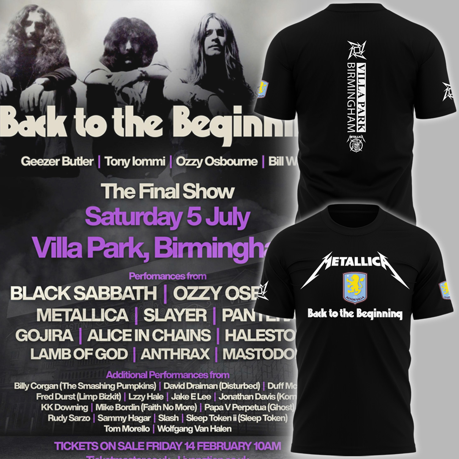 Metallica x Aston Villa Exclusive Version 2025 Black Shirt Metallica x Aston Villa Exclusive Version 2025 Black Shirt