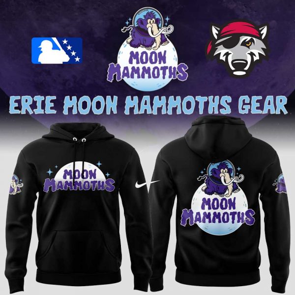 Limited Edition Erie Moon Mammoths Uniform Black Hoodie