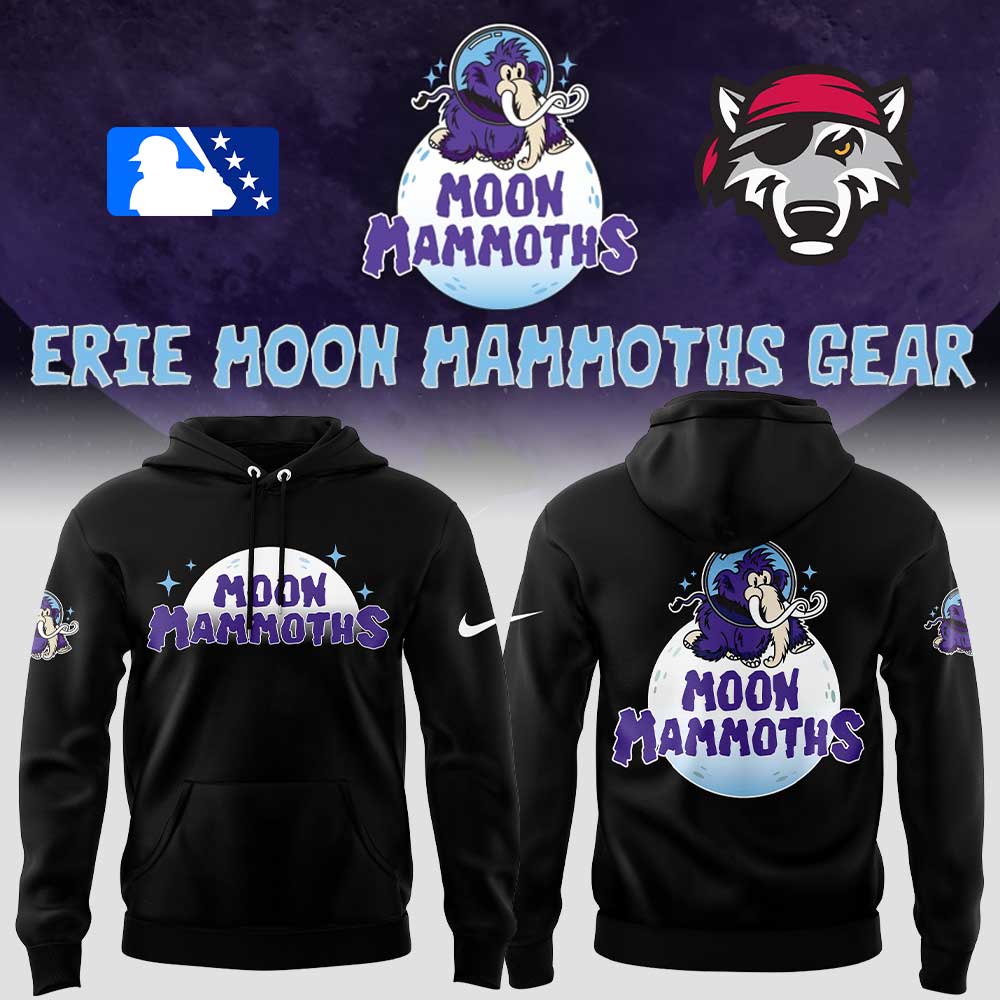 Limited Edition Erie Moon Mammoths Uniform Black Hoodie Limited Edition Erie Moon Mammoths Uniform Black Hoodie