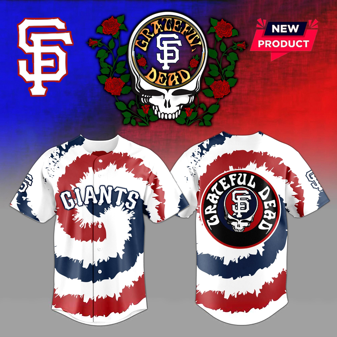 San Francisco Giants x Grateful Dead Personalized Baseball Jersey Outfit 3D Baseball Jersey San Francisco Giants x Grateful Dead Personalized Baseball Jersey Outfit 3D Baseball Jersey