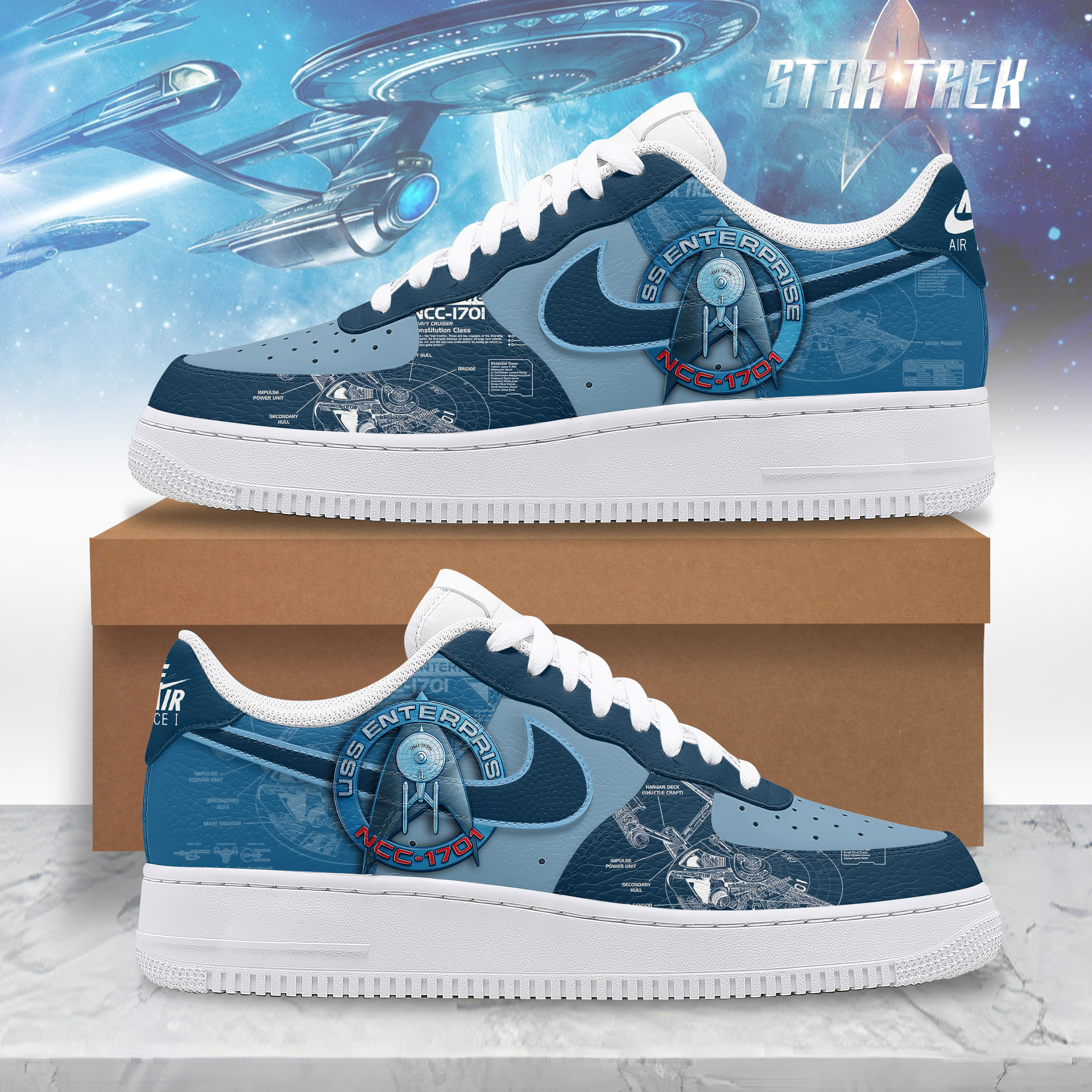 Star Trek USS Enterprise Special Air Force 1 Sneaker Star Trek USS Enterprise Special Air Force 1 Sneaker