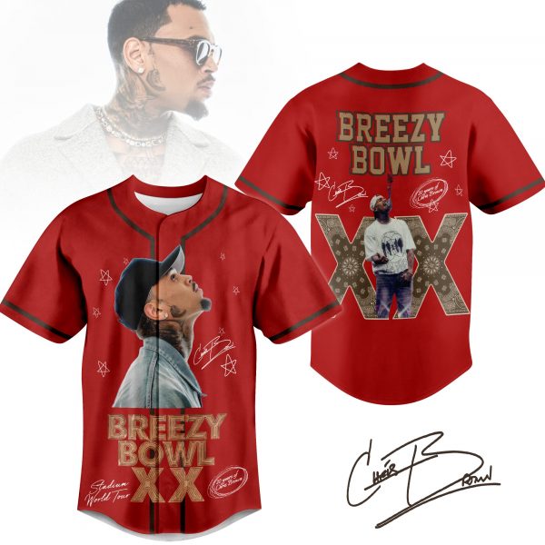Chris Brown "Breezy Bowl XX" Stadium World Tour Baseball Jersey
