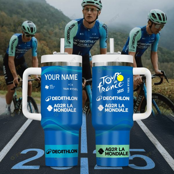 Équipe Decathlon - AG2R La Mondiale Tour de France 2025 Tumbler 40oz with Handle