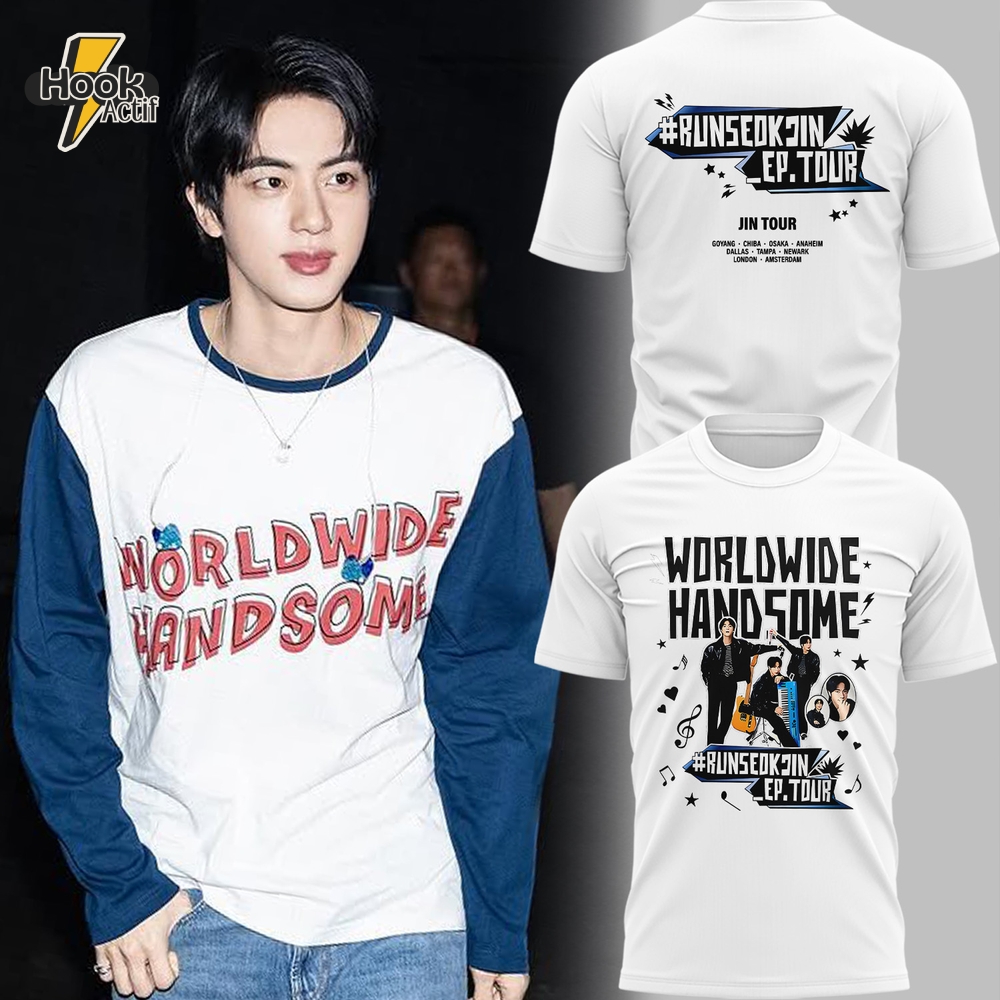 BTS RUNSEOKJIN_EP.TOUR' 25 "Worldwide Handsome" Special White Tee BTS RUNSEOKJIN_EP.TOUR' 25 "Worldwide Handsome" Special White Tee