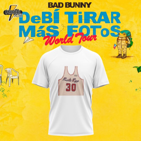 Bad Bunny Debió Tirar Más Fotos  Puerto Rico Jersey White Tee