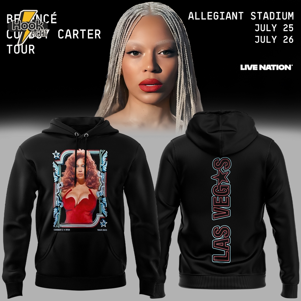 COWBOY CARTER Tour 2025 Beyoncé x Las Vegas Hoodie - Black COWBOY CARTER Tour 2025 Beyoncé x Las Vegas Hoodie - Black